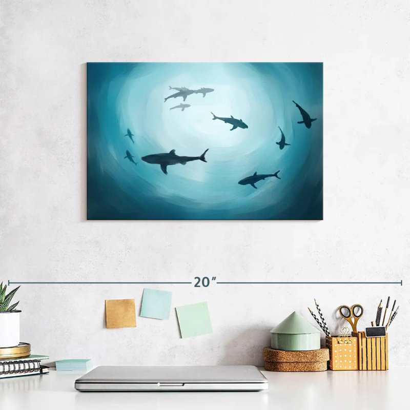 Shark Silhouette, 8" H x 12" W
