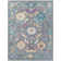 SAMPLE-Oriental Hand-Knotted Wool Gray, Bright Blue Area Rug