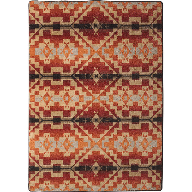 Tapis à motif de style sud-ouest Menik, Rectangle 5 pi 4 po x 7 pi 8 po
