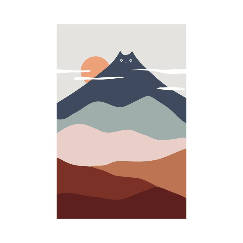 «Cat Landscape XXI» par Lim Heng Swee - impression sur toile tendue, H 40 po x l 26 po x P 1,5 po