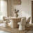 Upholstered Fabric 360° Swivel Dining Chair-1031485439