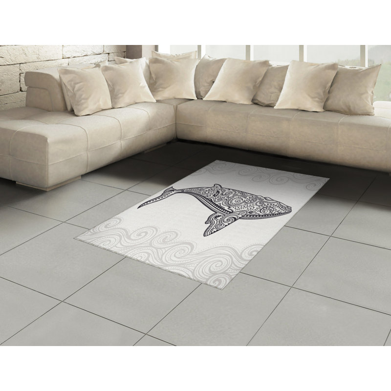 Fishing High Density Long Fiber Poly Threads Decorative Area Rug Carpet, Rectangle 2'7" x 5'