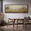 «Rustic Countryside Farm Landscape with Grazing Cow Vintage», reproduction d'art sur toile encadrée
