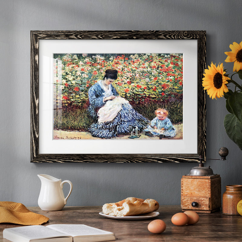 Madame Monet et son enfant par Monet, H 26 po x l 38 po x P 1,5 po, Noir