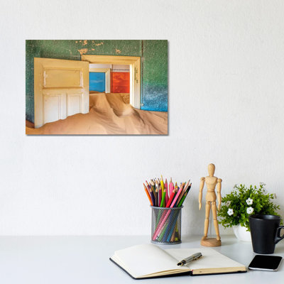 Africa, Namibia, Kolmanskop. Doorways And Drifting Sand In An Abandoned Diamond Mining Town. by Jaynes Gallery - Wrapped Canvas Gallery-Wrapped Canvas Giclée