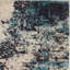 Tapis de couloir antidérapant 2 pi x 8 pi ivoire et bleu sarcelle