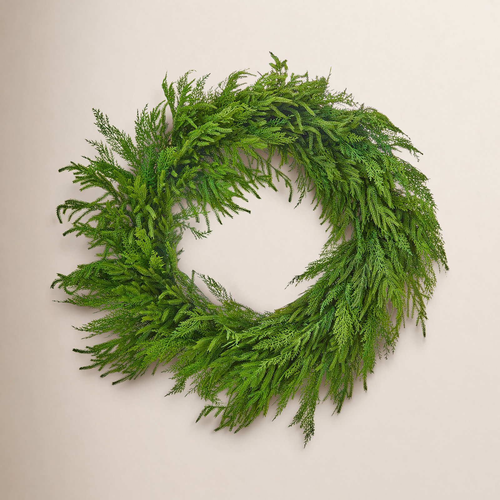 30" Real Touch Cedar and Norfolk Pine Wreath
