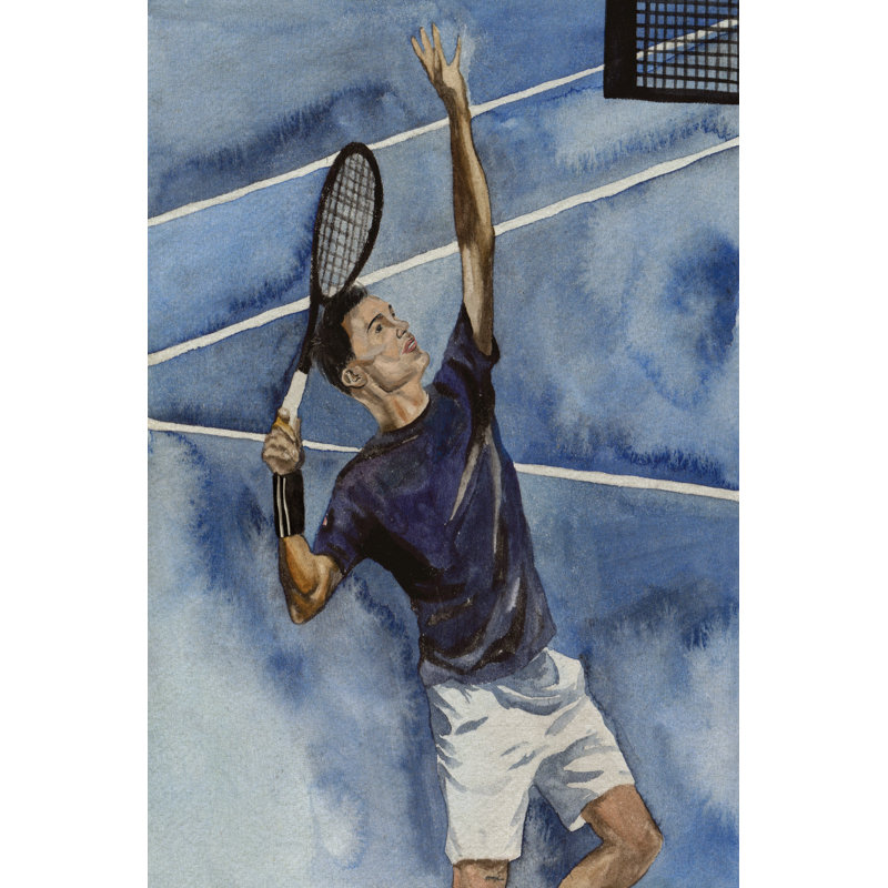 «Aarzu Tennis Court I» par Melissa Wang, reproduction d'art sur toile tendue, H 18 po x l 12 po
