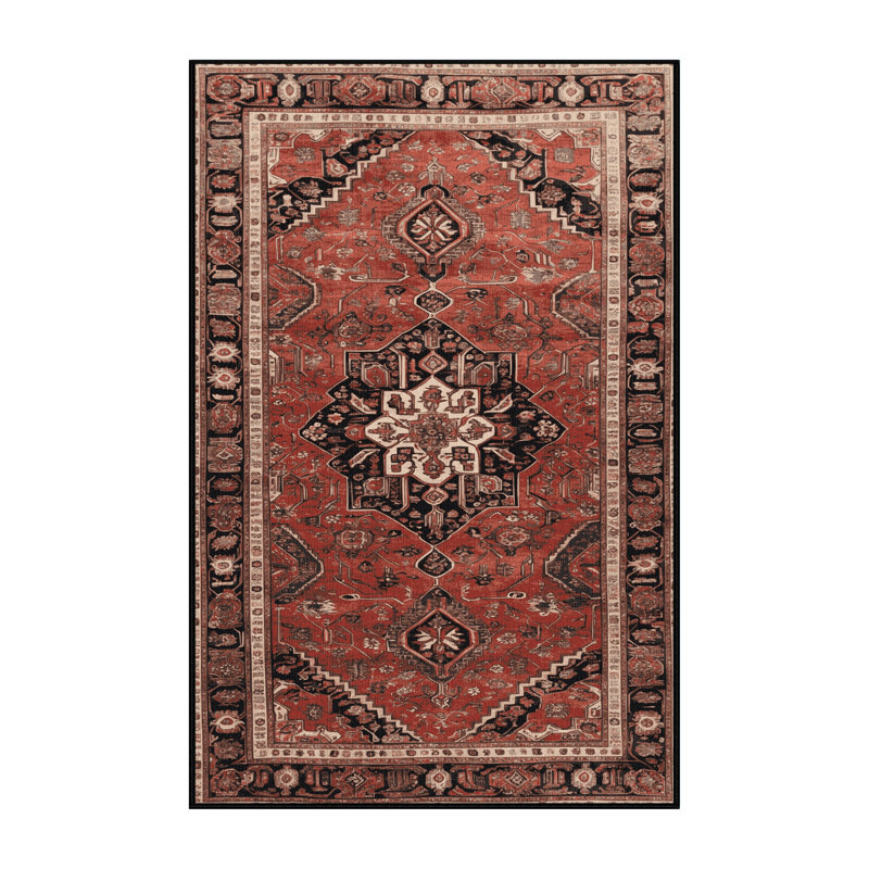 Tapis brun lavable à la machine, Rectangulaire 7 pi x 10 pi