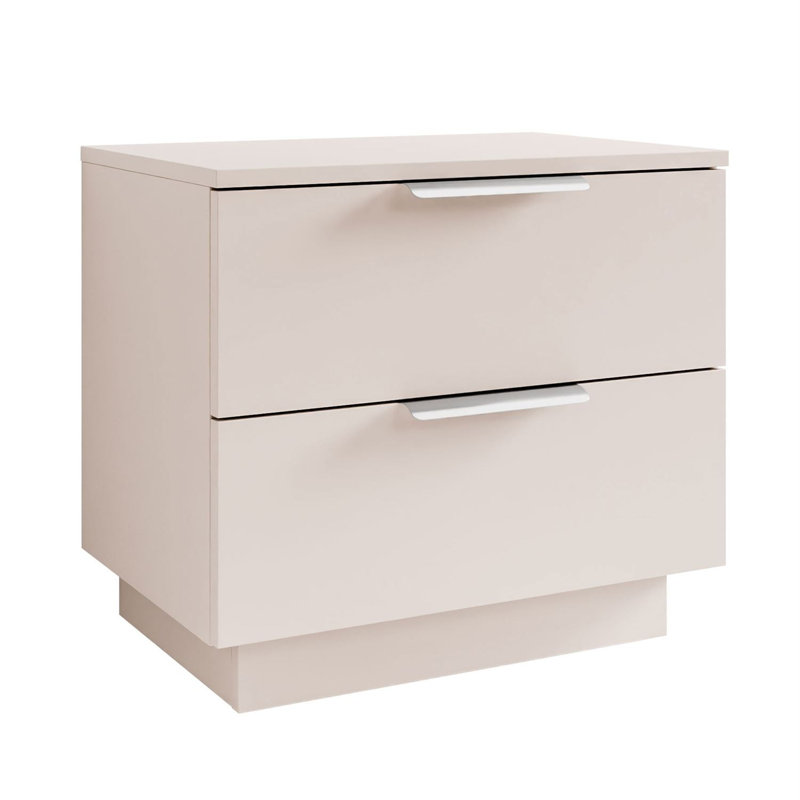 55cm W Bedside Table, Cashmire/Silver