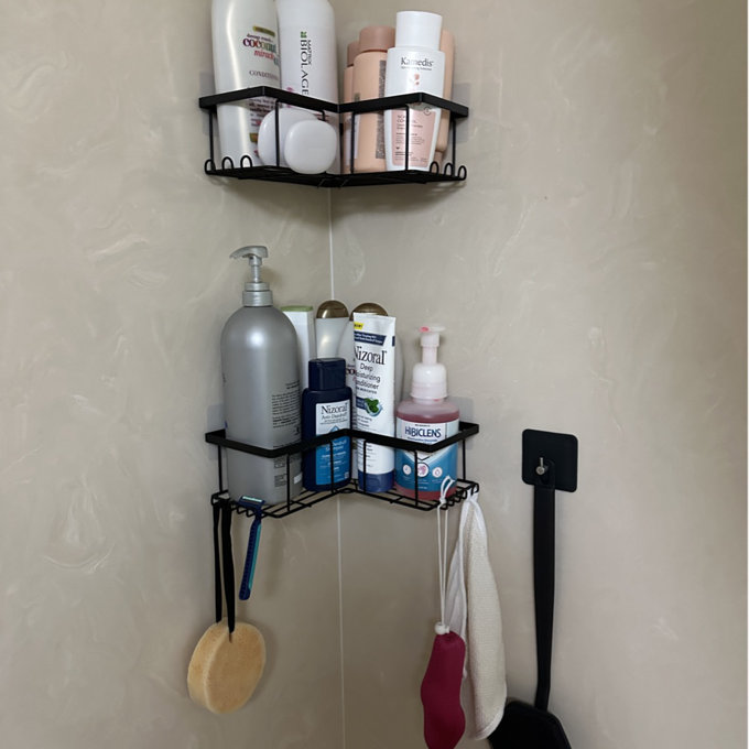 Bendeguz Adhesive Stainless Steel Shower Caddy (Set of 2)