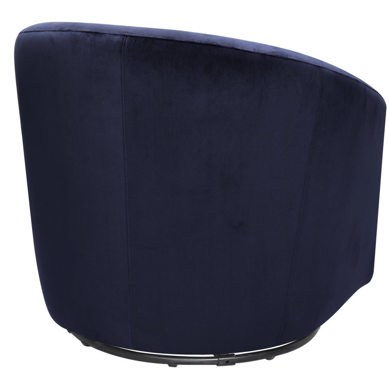 Madison Swivel Glider, Navy Blue Microsuede Fabric, Black