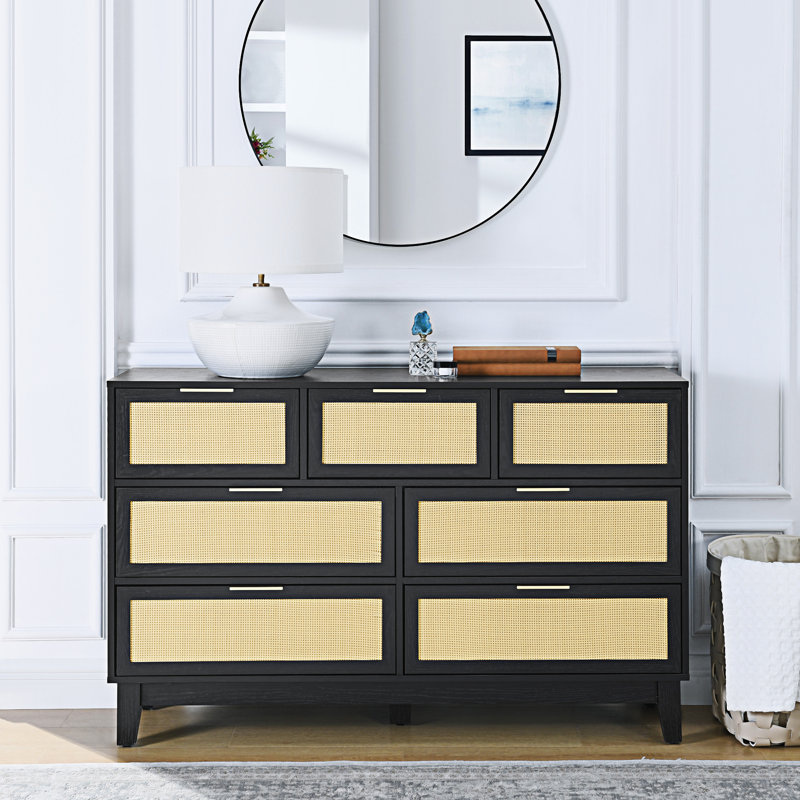 Commode 7 tiroirs, Noir