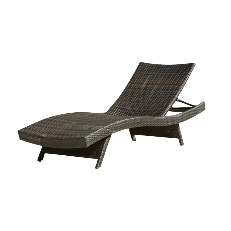 Chaise longue Salem Pe Wicker, 1, Brun