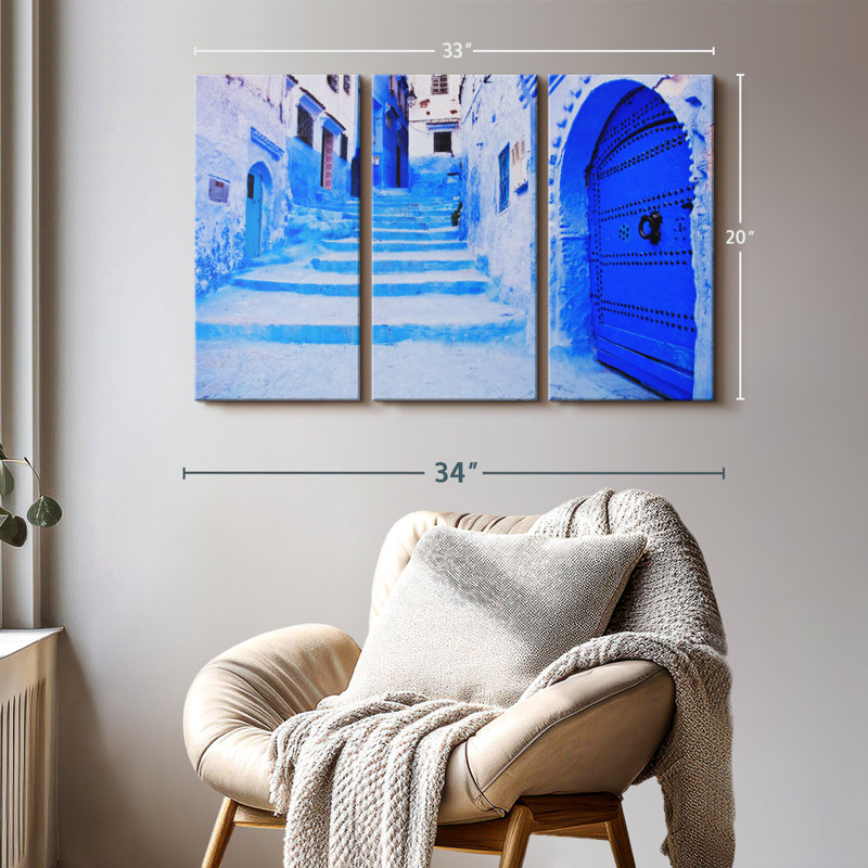 Architecture «Chefchaouen Blue City Wall Art» sur toile, H 20 po x l 33 po x P 1,25 po