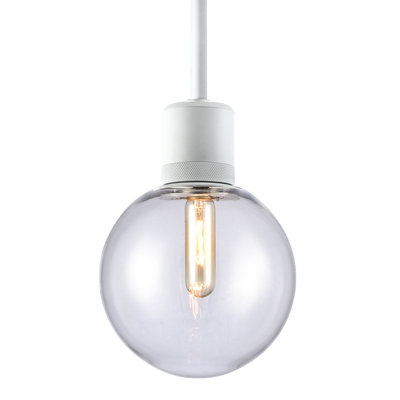 8" E26 Clear Globe Glass Pendant Light