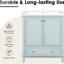 30 - Inch Bathroom Vanity With Centre Undermount Sink, Multi Functional Storage Cabinet, Solid Rubber Wood And , Painted Finish Stainless Steel Hinges Freestanding Rectangular Shape, Silver Round-1090716262