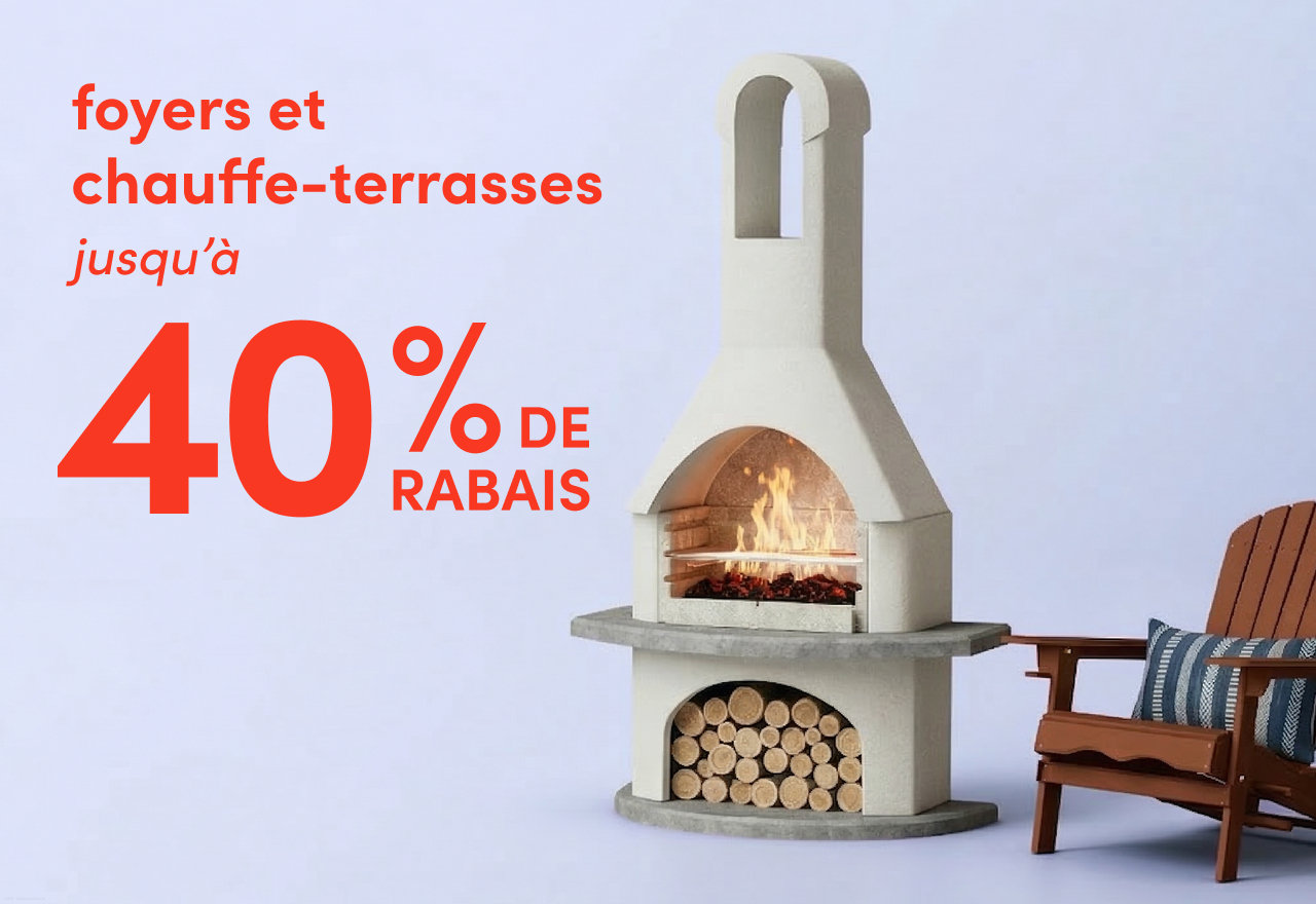 foyers et chauffe-terrasses en solde