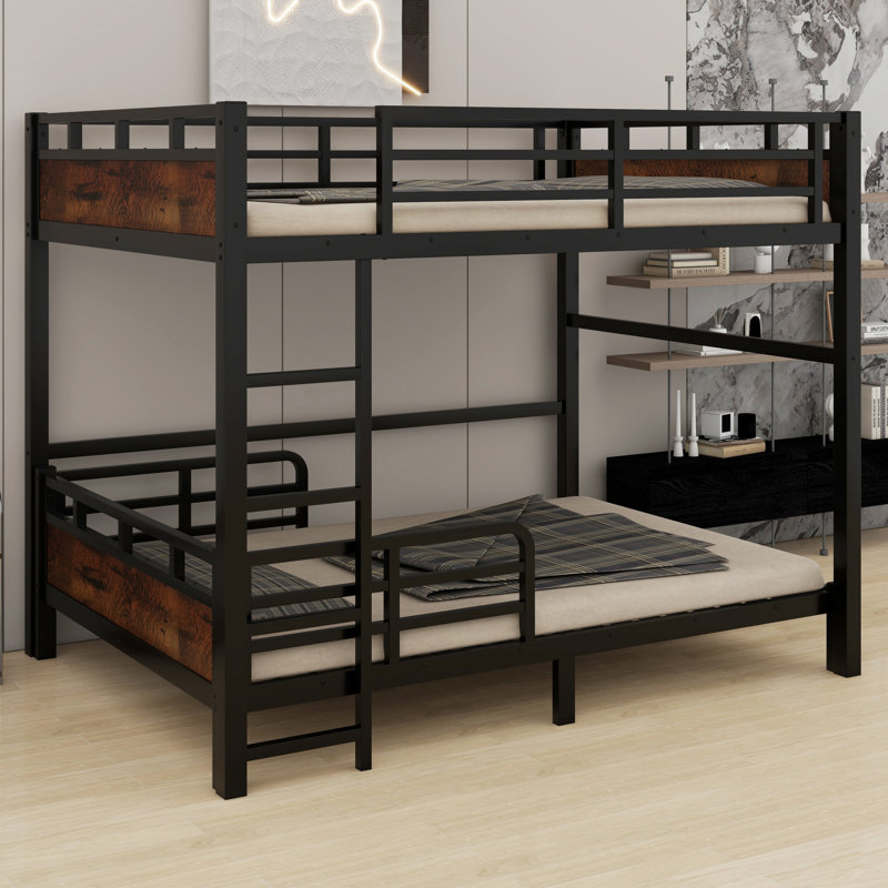 Separable Bunk Beds,With Raised Security Fence, Vintage Wood