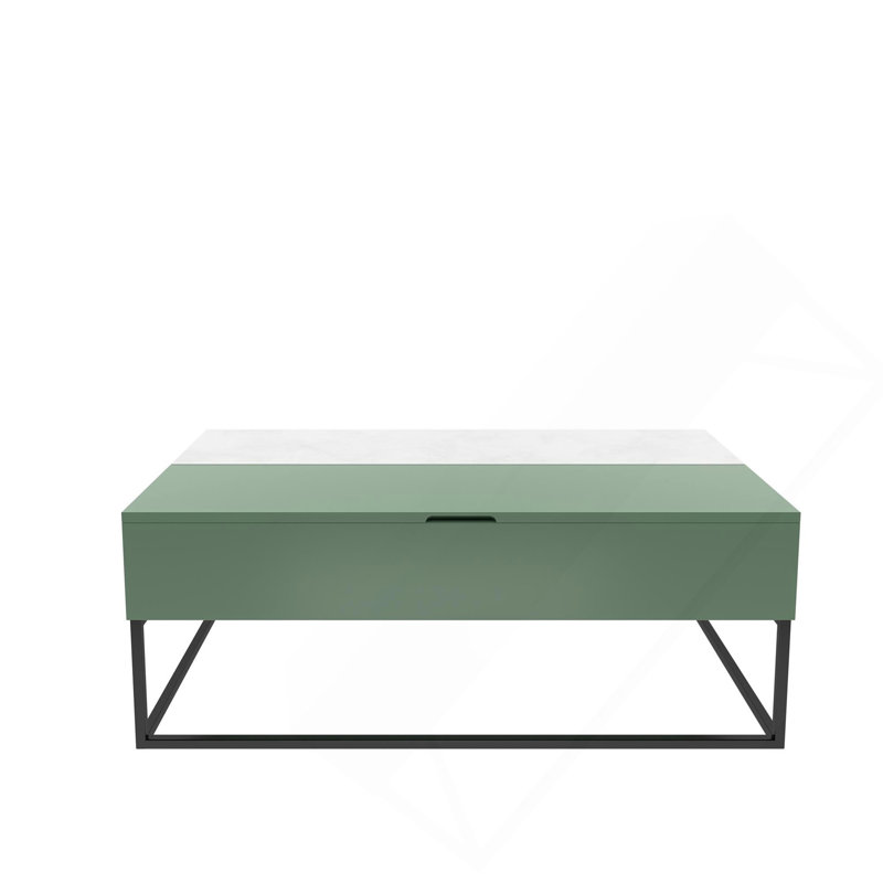 Table basse à plateau relevable Perry, Vert
