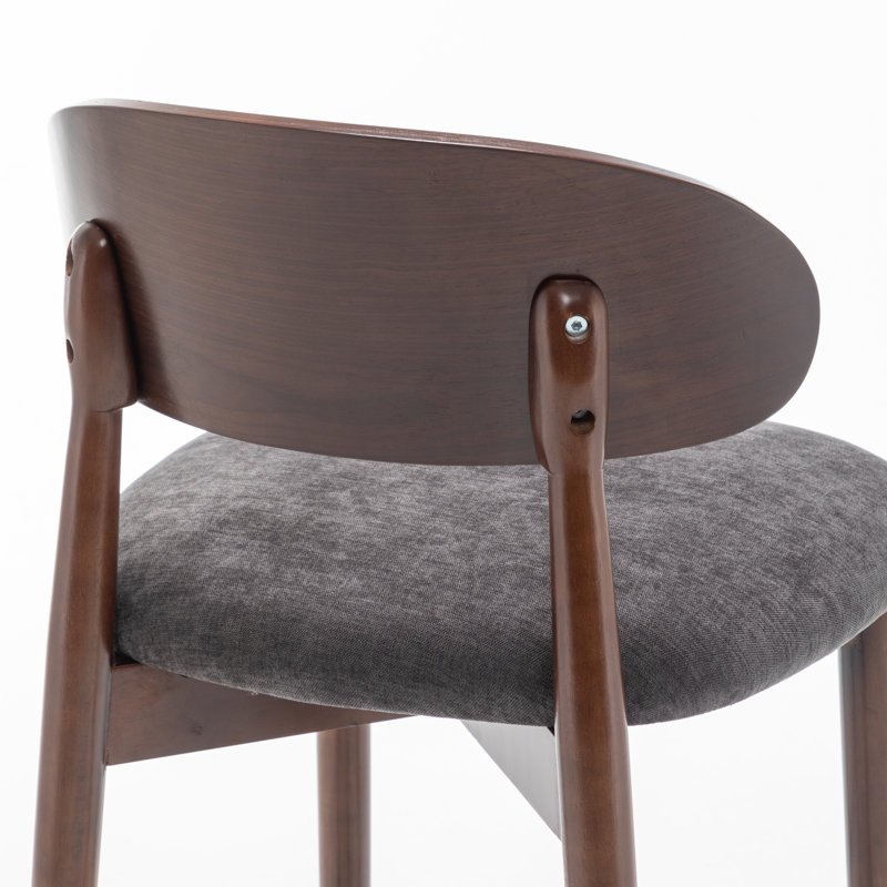 Solid Wood Counter Stool, Dark Gray