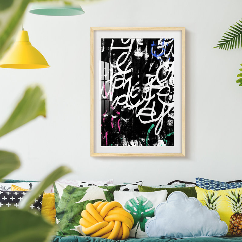 Graffiti Scribe I -Framed Print, Natural