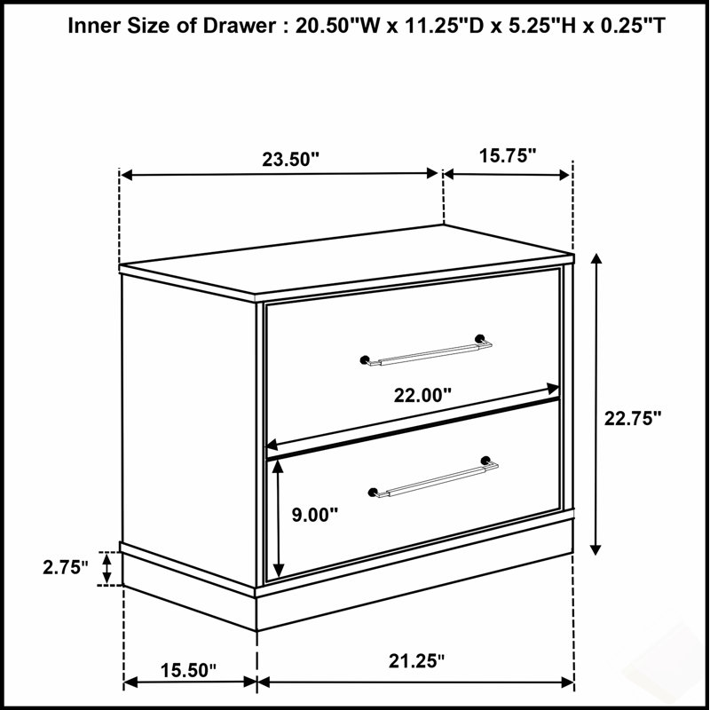Table de chevet 2 tiroirs Edmondson