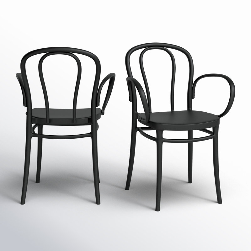 Chaise d'appoint empilable pour patio Farrah, Noir