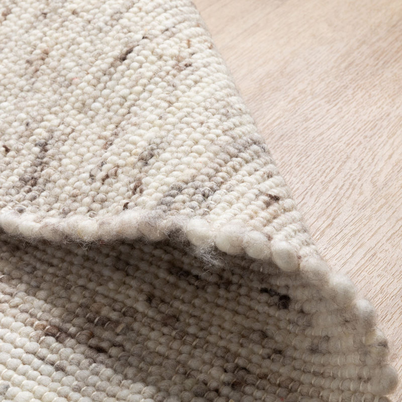 Orlean Wool Hand Woven Dhurrie, Natural dark, Square 240 x 240cm