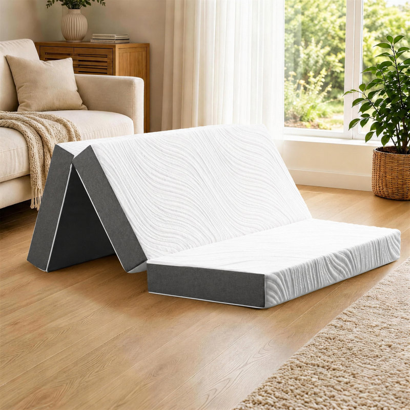 Surmatelas en mousse à mémoire de forme pliable de 6 pouces et matelas de voyage, matelas pliant en boîte, extérieur et confort, simple, double, grand