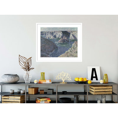 «The Rocks of Belle Île» par Claude Monet, impression giclée encadrée
