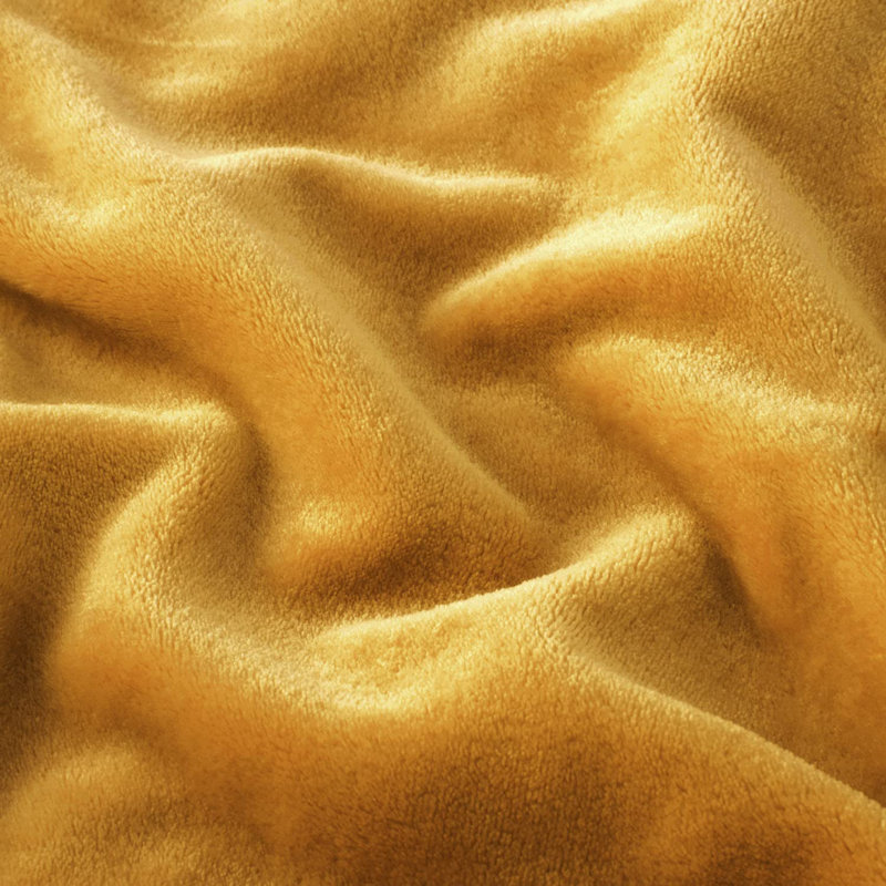 Zygi Reversible Mink Faux Plush Fur Fleece Throw/ Blanket, Yellow, 150cm x 130cm