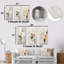 Rêves scandinaves modernes beige et jaune, ensemble de 3 impressions de collages abstraits-419081945