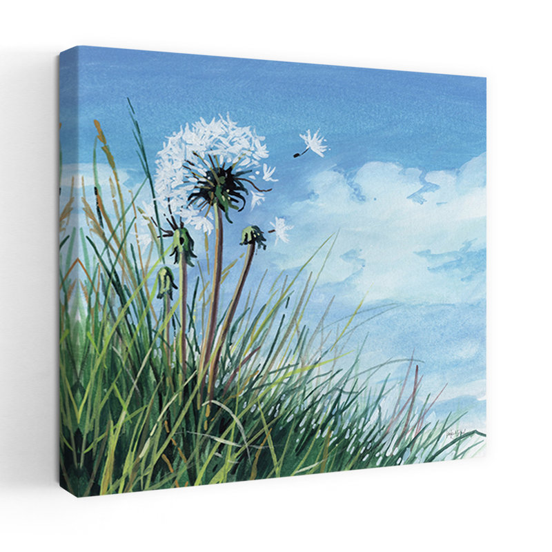 «Spring Breeze», art contemporain abstrait, fleur de pissenlit, impression murale, H 32 po x l 32 po
