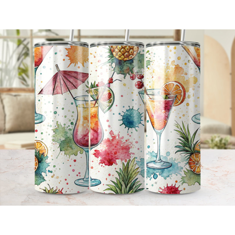 Choose Handmade Tumblers 591ml Vacuum Insulated Stainless Steel (18/8) Travel Tumbler with Straw