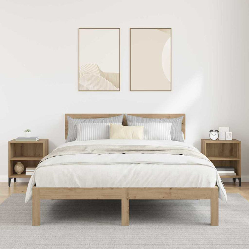Bedside Cabinet 2 Pcs 40 X 30 X 50 Cm, Artisan Oak