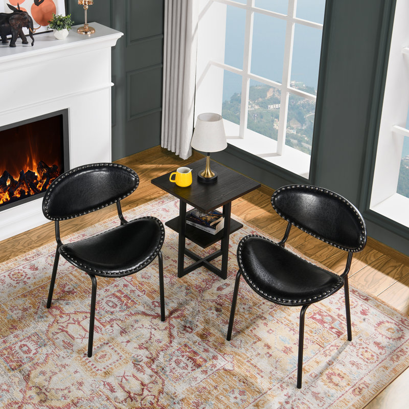 Reimer Upholstered Dining Chair, Black, 2 Pieces