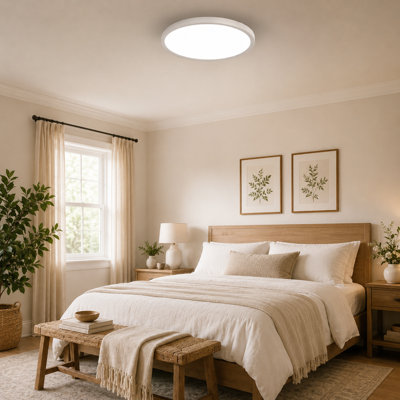 6-Pack 12" White LED Flush Mount Ceiling Light, Dimmable & 5CCT 2700K/3500K/4000K/5000K/6500K Selectable, 24W, 2880LM,Flush Mount Fixture For Kitchen, Bedroom, Hallway, Porch