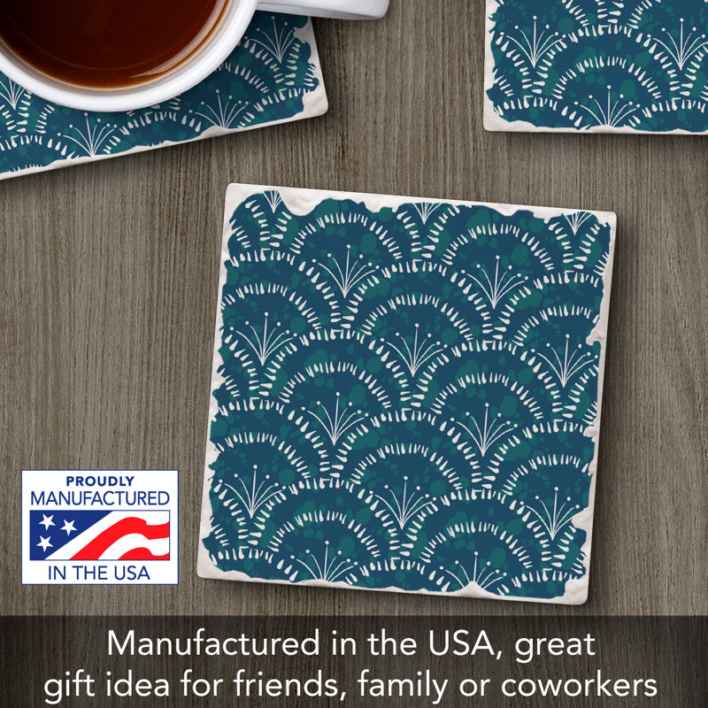 Shell Sketch Single Tumbled Tile Coaster