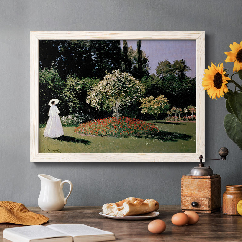 Monet - Toile tendue avec châssis rustique, Blanc, H 18 po x l 26 po x P 1,5 po
