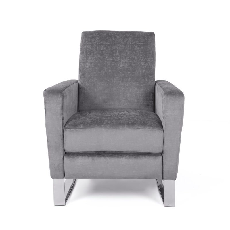 Fauteuil inclinable en métal, Tissu gris