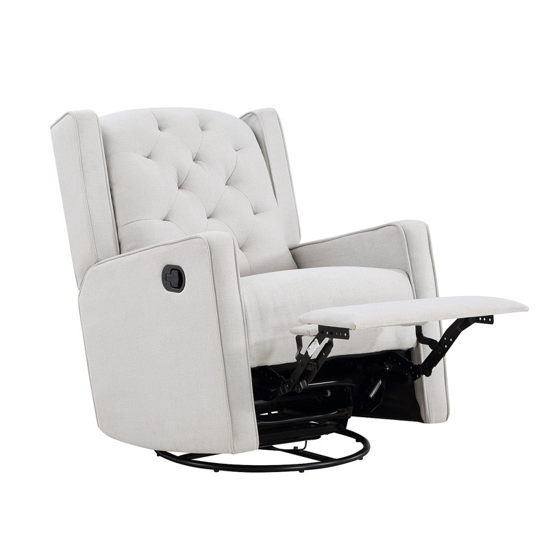 Fauteuil inclinable et pivotant Milah en tissu gris clair
