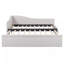 Lit de jour simple tapissier en L rembourré avec couchette escamotable, beige-40087447
