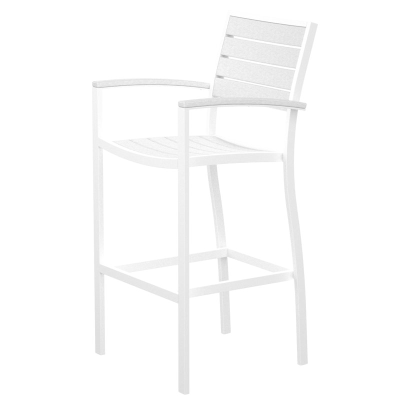 Chaise avec accoudoirs de bar POLYWOOD Euro, Blanc, Blanc