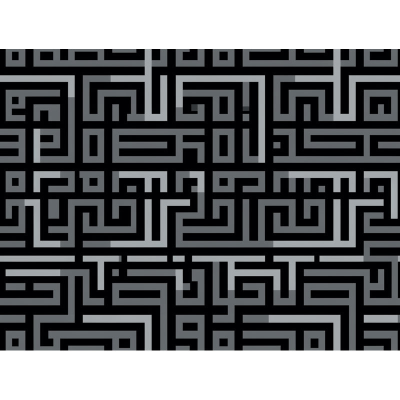 Machine Printed Comforter, Queen Comforter, Black/Light Gray Geometric