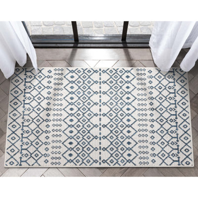 Tapis intérieur / extérieur bleu clair Marshanna