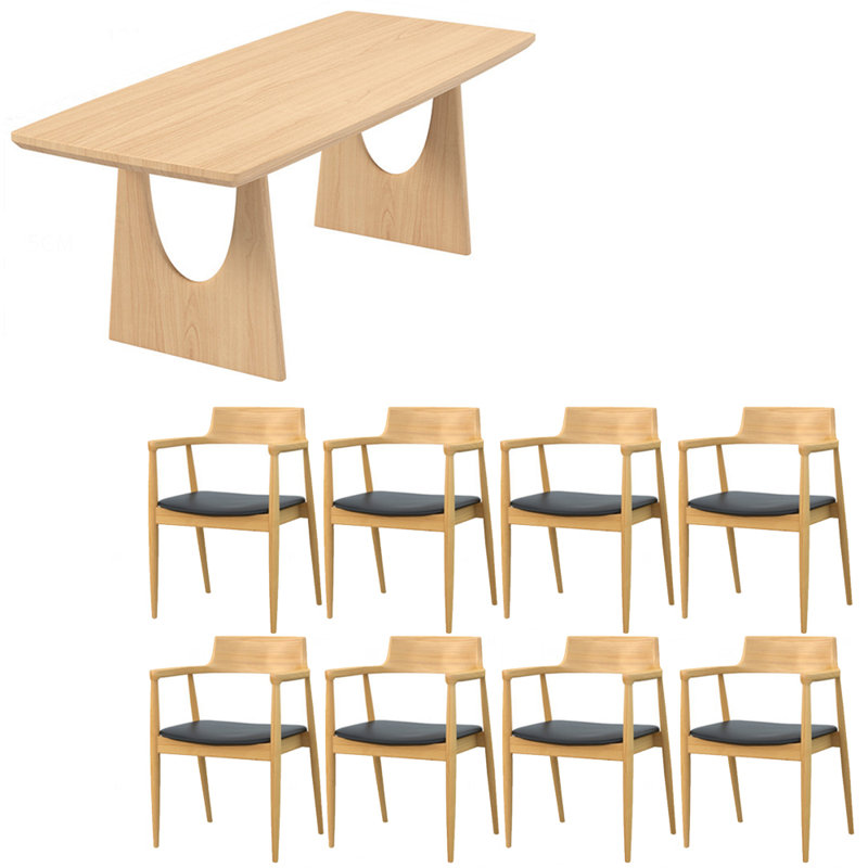Modern simple solid wood dining table set.