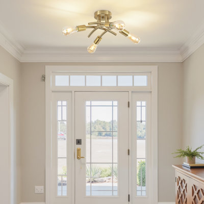 Plafonnier semi-encastré Modern Sputnik, luminaires de cuisine industrielle, luminaire de salle à manger 4 lumières pour la chambre à coucher