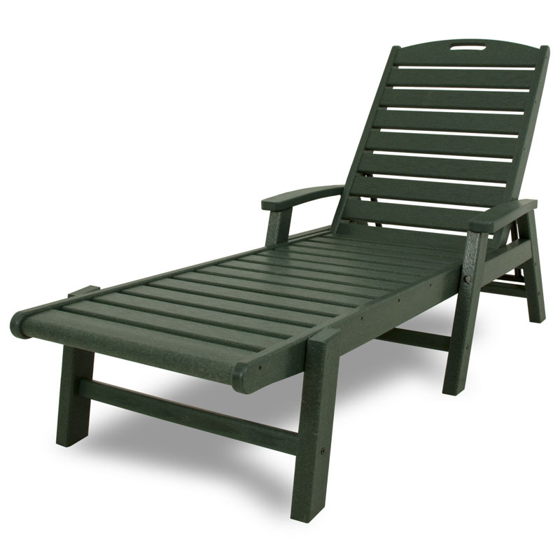 Chaise longue POLYWOOD Yacht Club avec accoudoirs - empilable, Toit de forêt tropicale