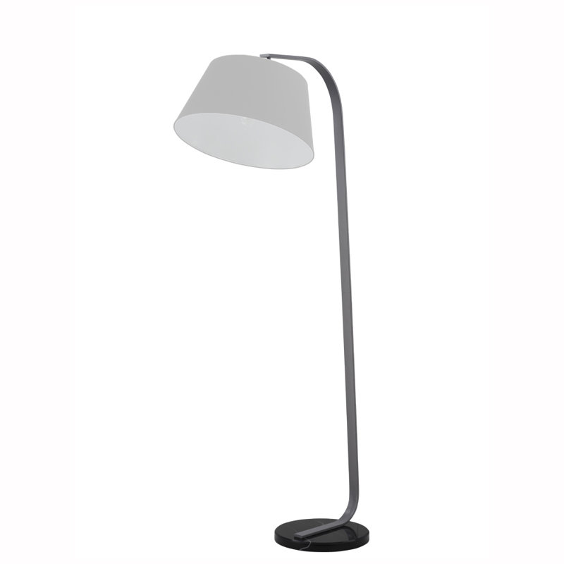 Alfio 173cm Arched Floor Lamp, Grey, Grey